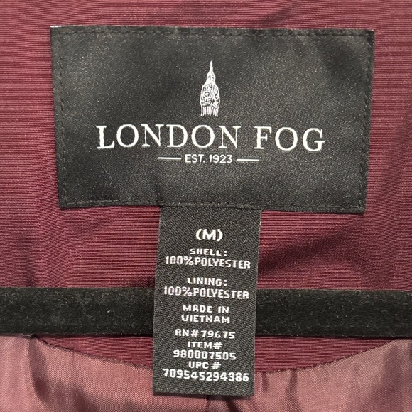 33-3 London Fog Women's Deep Burgundy/Plum Trench Coat - Picture 2 of 11